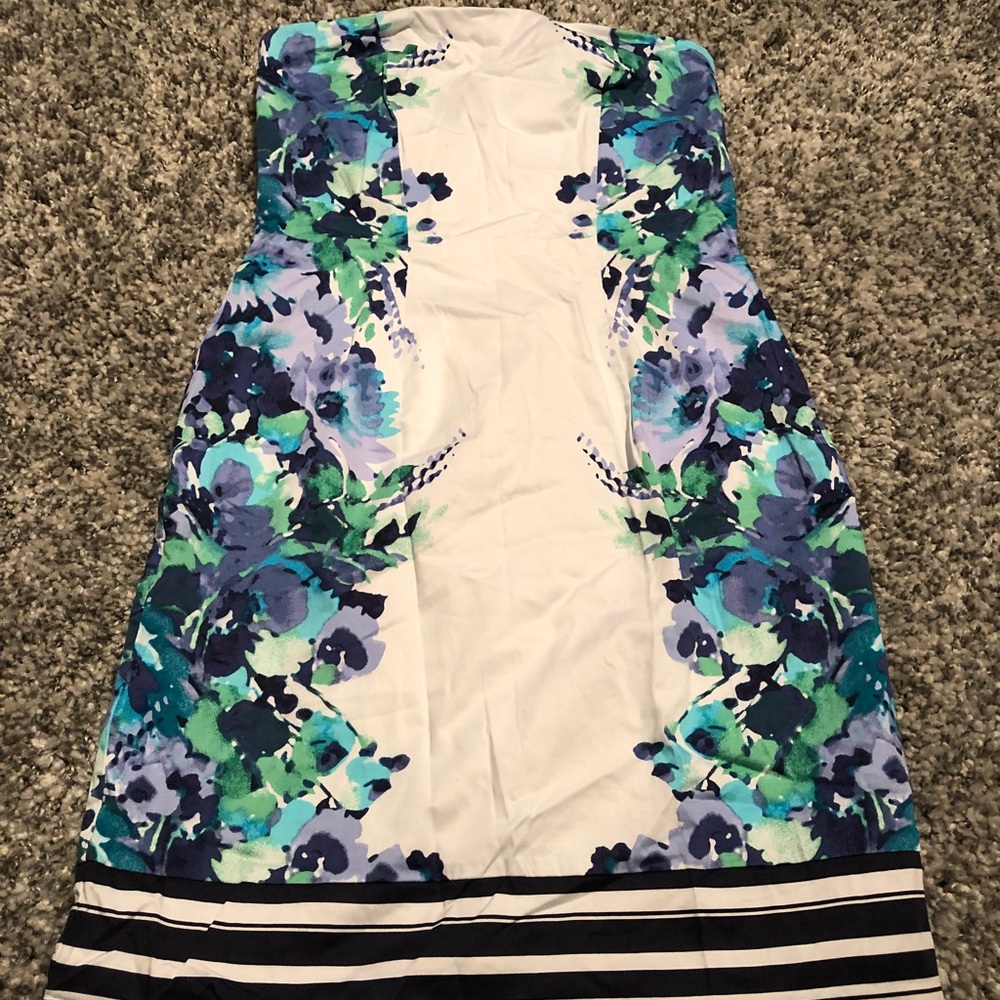 Strapless Floral Pencil Dress